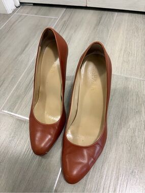 Lauren Ralph Lauren Rust Brown Leather Pointed-Toe Pumps